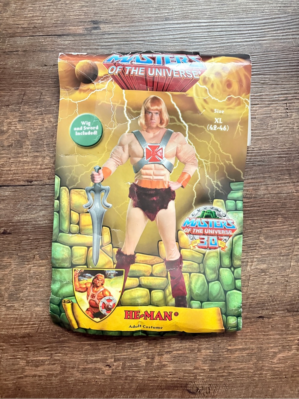 He-Man Costume Masters Of The Universe 30th Anniversary 2012 vintage Adult XL